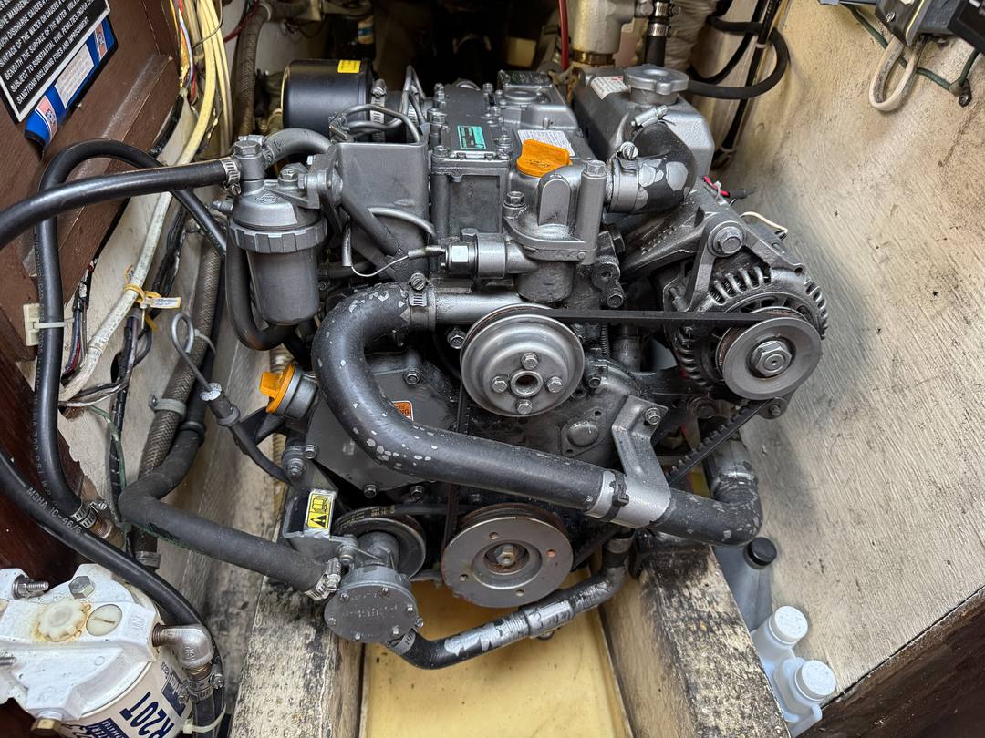 Yanmar diesel in the engine bay